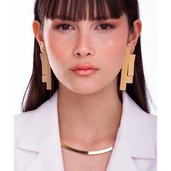 Conjunto-Colar-Choker-Ladrilhos-e-Brinco-Multi-Encaixe-Metal